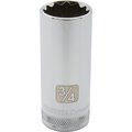 Dynamic Tools 3/8" Drive 12 Point SAE, 3/4" Deep Length, Chrome Finish Socket D009624